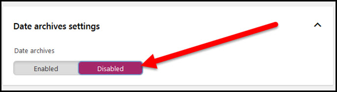 disabled date archive settings