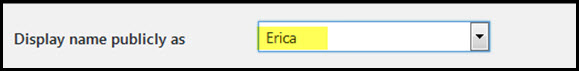 display name publicly as setting in wordpress