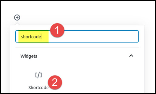 gutenberg block search field