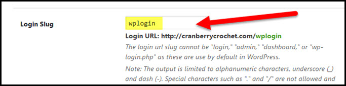 new login slug setting