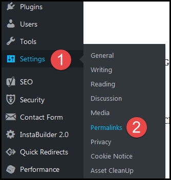 permalinks settings in wordpress