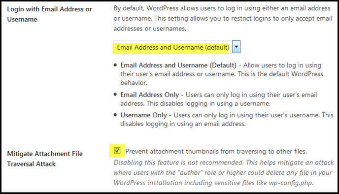 wordpress attachment settings