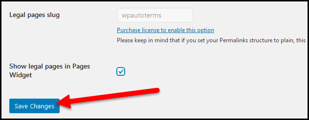 wp autoterms save changes button