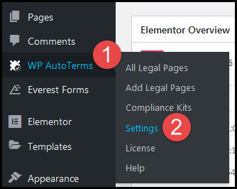 wp autoterms settings navigation